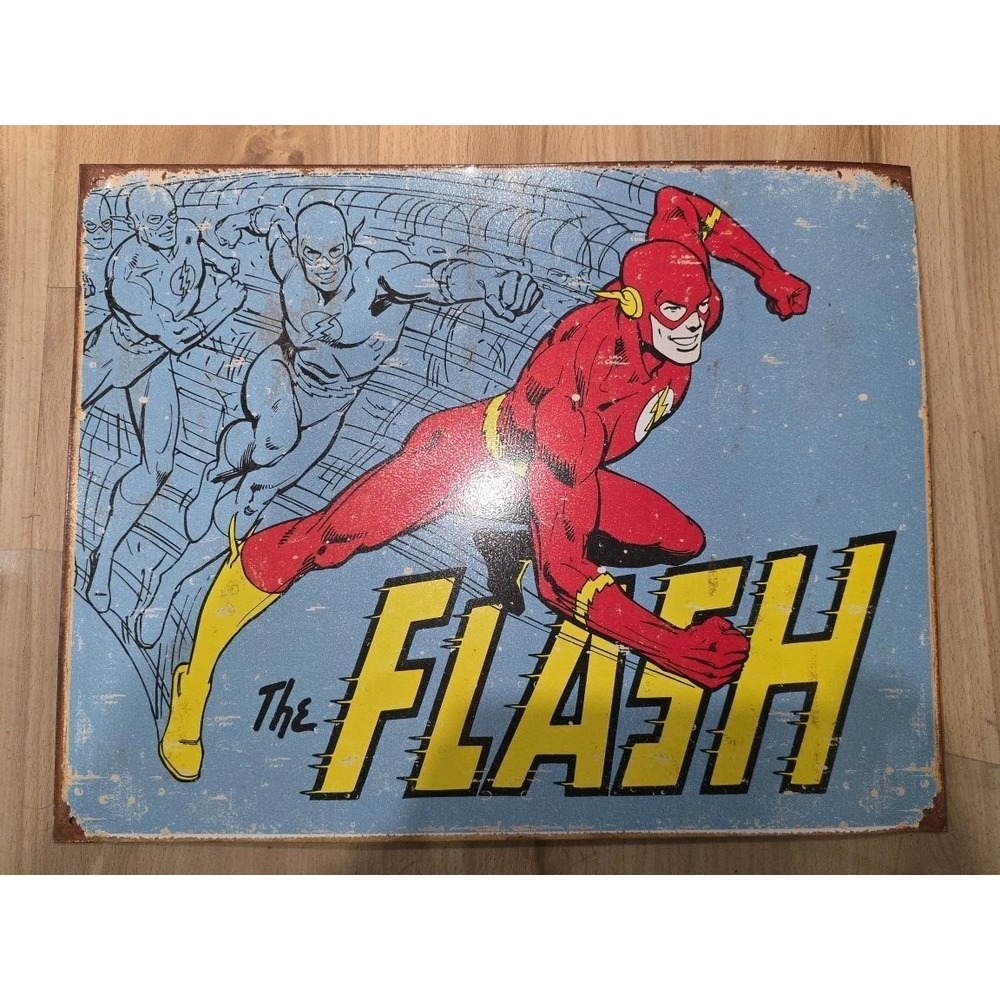The Flash Metal Vintage Style Sign 16"x12.5"